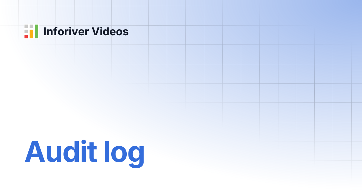 Audit log inforiver videos